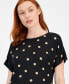 Polka-Dot Boat-Neck Blouse