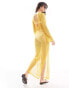 Something New styled by Claudia Bhimra sheer crochet low tie back maxi dress in yellow