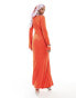 Daska ruched detail maxi dress in satsuma