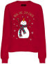 Women´s sweater ONLY DA Regular Fit 15270956 Urban Red SNOWMAN