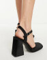 Glamorous Wide Fit block heeled shoes in black