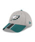 Фото #1 товара Men's Heather Gray, Midnight Green Philadelphia Eagles Striped 39THIRTY Flex Hat
