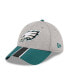 Men's Heather Gray, Midnight Green Philadelphia Eagles Striped 39THIRTY Flex Hat