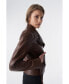 Фото #2 товара Women's Classic Biker Jacket, Antique Tan