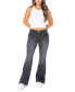 ფოტო #1 პროდუქტის Juniors' Double Button Low Rise Flare Jean