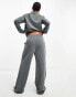 Vero Moda pinstripe wide leg trouser co-ord in grey