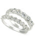 Фото #1 товара Silver-Tone 2-Pc. Set Cubic Zirconia Stack Rings, Created for Macy's