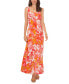 Фото #1 товара Women's Floral Smocked Back Tiered Sleeveless Maxi Dress