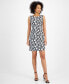 Women's Printed Boat-Neck Sheath Dress