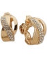 Фото #1 товара Серьги Anne Klein Twisted Crystal Gold-Tone Clip-On