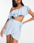 Фото #8 товара Esmee Exclusive wrap frill beach skirt co-ord in blue