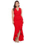 ფოტო #1 პროდუქტის Plus Size Sleeveless Ruffled High-Low Gown