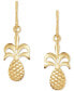 ფოტო #3 პროდუქტის Polished & Textured Pineapple Dangle Drop Earrings in 10k Gold