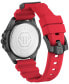 ფოტო #3 პროდუქტის Men's The Skull Red Silicone Strap Watch 44mm