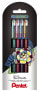 Pentel Dual Metallic - Stick pen - Multicolor - Green,Orange,Pink,Violet - Plastic - 0.5 mm - 4 pc(s)