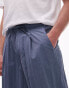 Фото #3 товара Topman premium wide leg paper bag trousers in blue