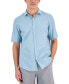 ფოტო #1 პროდუქტის Men's Short-Sleeve Solid Textured Shirt, Created for Macy's