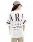 Фото #1 товара ASOS DESIGN oversized t-shirt with paris stacked back graphic in cream