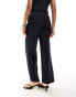 New Look pinstripe wide leg trouser in navy Синий, 40 - фото #2