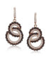 ფოტო #1 პროდუქტის Suzy Levian Sterling Silver Cubic Zirconia Interlocked Double Loop Drop Earrings