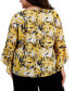 Plus Size Printed Ruffled 3/4-Sleeve Top