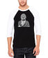 Фото #1 товара Men's Raglan Baseball 3/4 Sleeve Buddha Word Art T-shirt