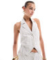 Фото #1 товара ASOS DESIGN halter waistcoat with linen in stripe