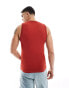 Фото #2 товара ASOS DESIGN muscle fit vest with chest print in red