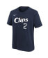 ფოტო #3 პროდუქტის Big Boys Kawhi Leonard Navy LA Clippers 2023/24 City Edition Name and Number T-shirt
