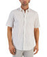 ფოტო #1 პროდუქტის Men's Geometric Stretch Button-Up Short-Sleeve Shirt, Created for Macy's