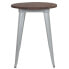 Фото #1 товара 24" Round Silver Metal Indoor Table With Walnut Rustic Wood Top