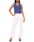 ფოტო #3 პროდუქტის Women's Sleeveless Button Down V-Neck Micro Vest