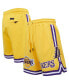 Фото #5 товара Men's Gold-Tone Los Angeles Lakers Chenille Shorts