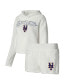 ფოტო #1 პროდუქტის Women's Cream New York Mets Fluffy Hoodie Top and Shorts Sleep Set