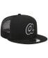 Фото #4 товара Men's Black Atlanta Braves Trucker 9FIFTY Snapback Hat