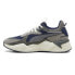 Фото #3 товара Puma RsX Suede Lace Up Mens Blue, Grey Sneakers Athletic Shoes 39117613