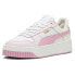 Puma Carina Street Perforated Platform Womens Pink, White Sneakers Casual Shoes