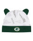 Фото #3 товара Infant Boys and Girls Green, White Green Bay Packers Baby Bear Cuffed Knit Hat Set