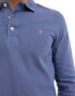 Farah blanes long sleeve polo in blue