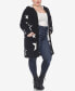 Фото #4 товара Plus Size Hooded Open Front Sherpa Sweater