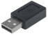 Фото #1 товара Manhattan USB-C to USB-A Adapter - Female to Male - 480 Mbps (USB 2.0) - Hi-Speed USB - Black - Lifetime Warranty - Polybag - USB A - USB C - Black