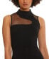 ფოტო #4 პროდუქტის Women's Mock-Neck Sleeveless Slit-Front Dress