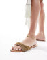 Simmi London Kenya embellished strap flat sandal in gold