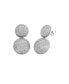 Pave Puffy Double Circle Drop Stud Earring