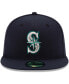 Фото #2 товара Men's Navy Seattle Mariners Authentic Collection On Field 59FIFTY Fitted Hat