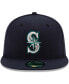 ფოტო #2 პროდუქტის Men's Navy Seattle Mariners Authentic Collection On Field 59FIFTY Fitted Hat