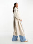 ASOS EDITION belted longline wool mix coat in cream