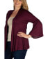 ფოტო #2 პროდუქტის Plus Size Flared Open Front Cardigan Sweater