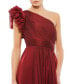 ფოტო #3 პროდუქტის Women's Ruffled One Shoulder Tiered Chiffon Gown