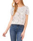 Women's Floral Smocked Yoke Flutter Sleeve Top